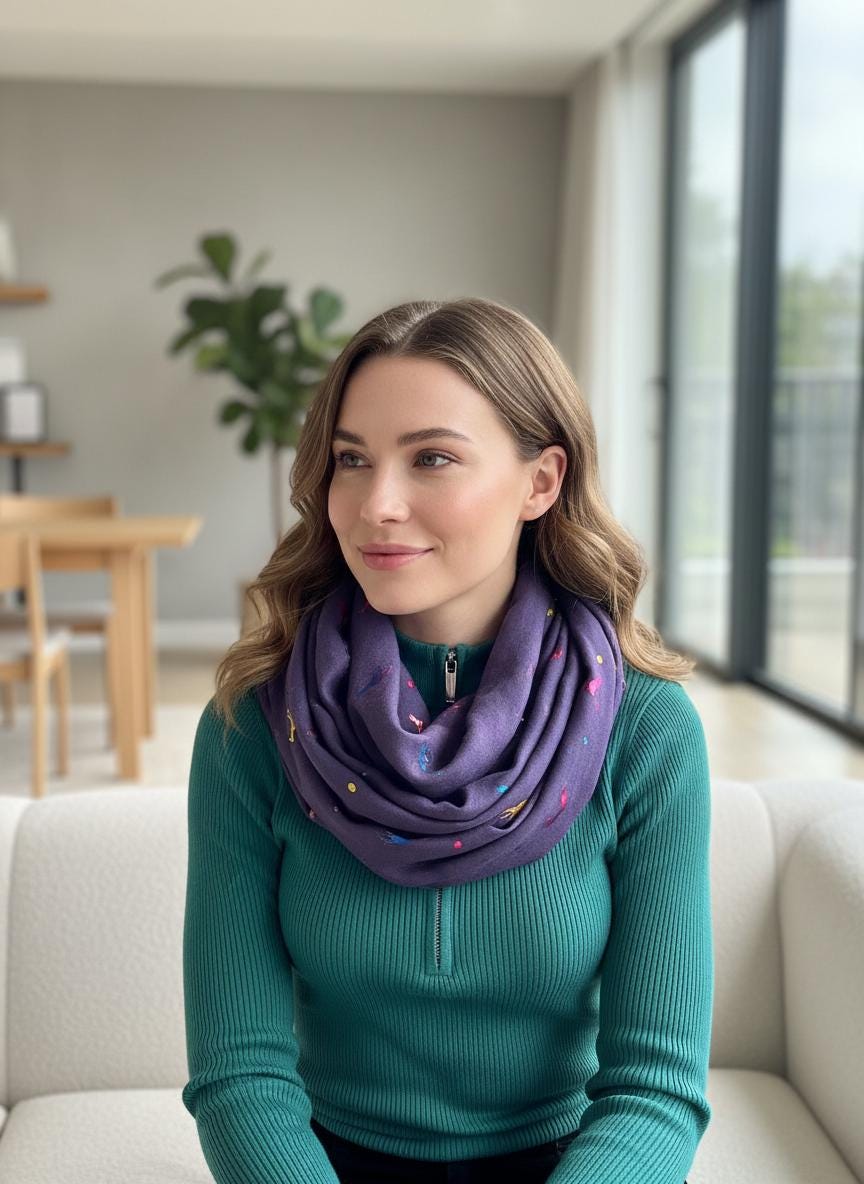 Lightweight Glitter Giraffe Snood Infinity Scarf For Women Comes with a gift bag