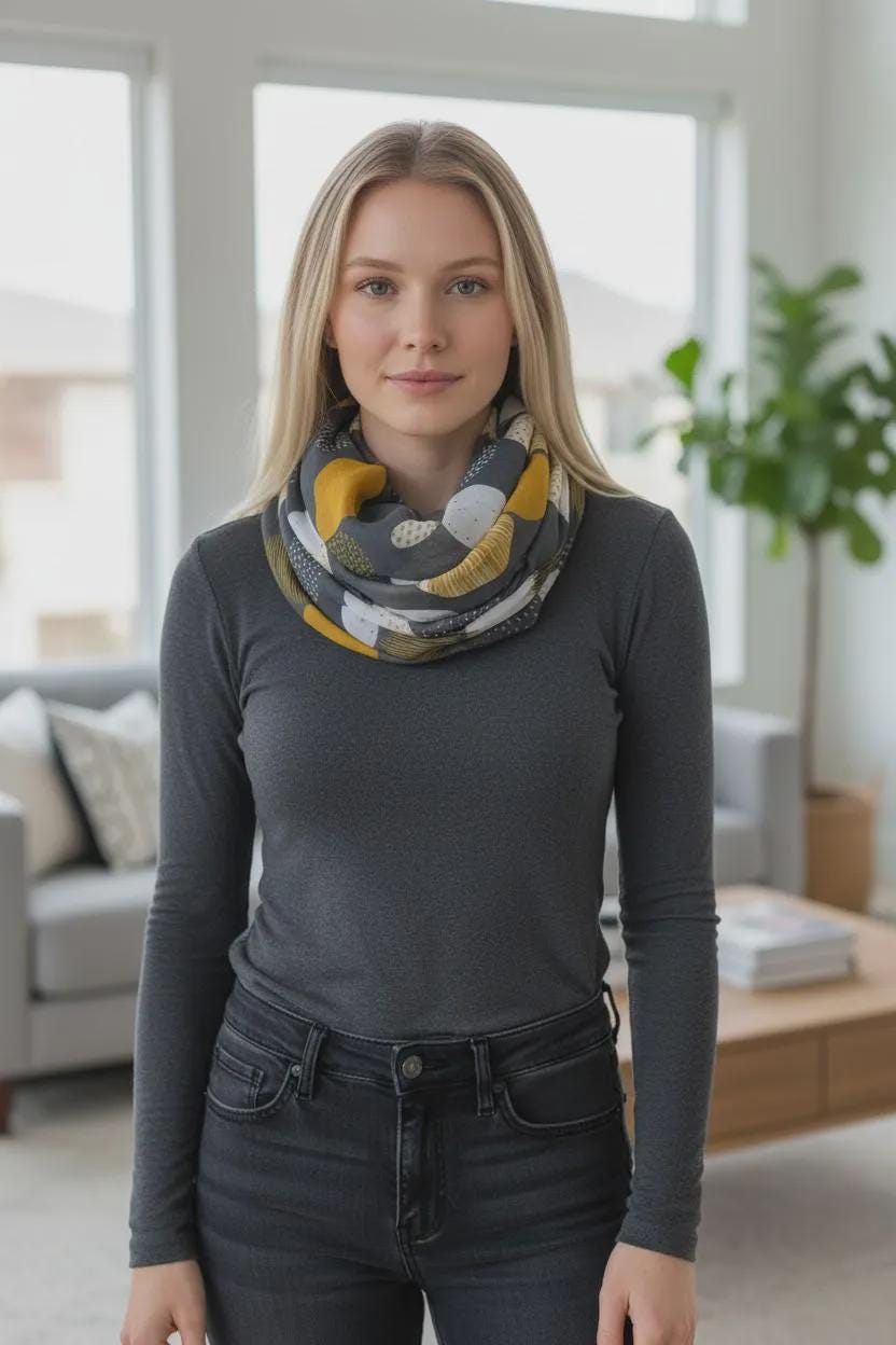 Lightweight Dots Abstract Snood Infinity Scarf Comes with a gift bag
