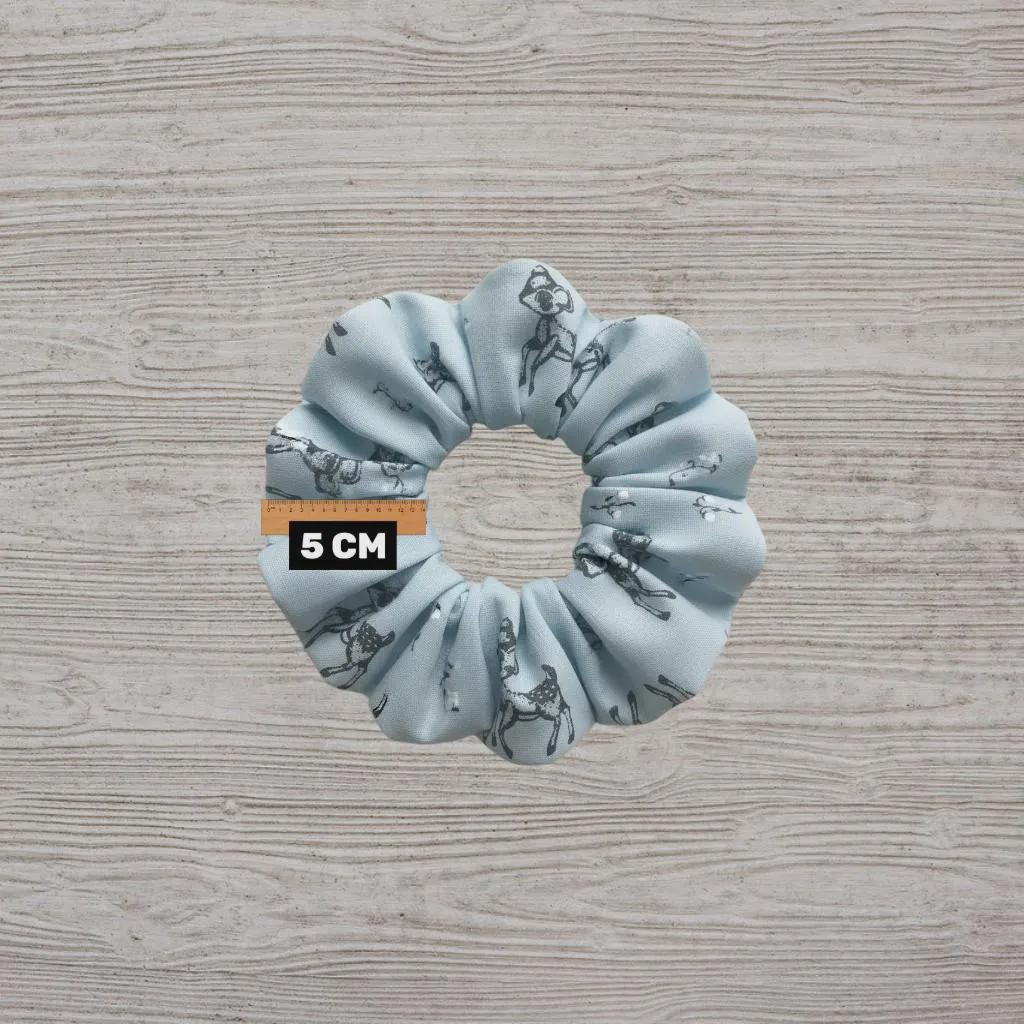 Handmade Deer Pattern Scrunchies | Scrunchie Hair Tie | Cotton Polyester Hairband | Animal Pattern Scrunchies