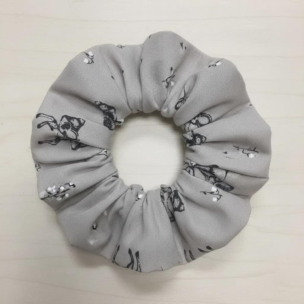 Handmade Deer Pattern Scrunchies | Scrunchie Hair Tie | Cotton Polyester Hairband | Animal Pattern Scrunchies