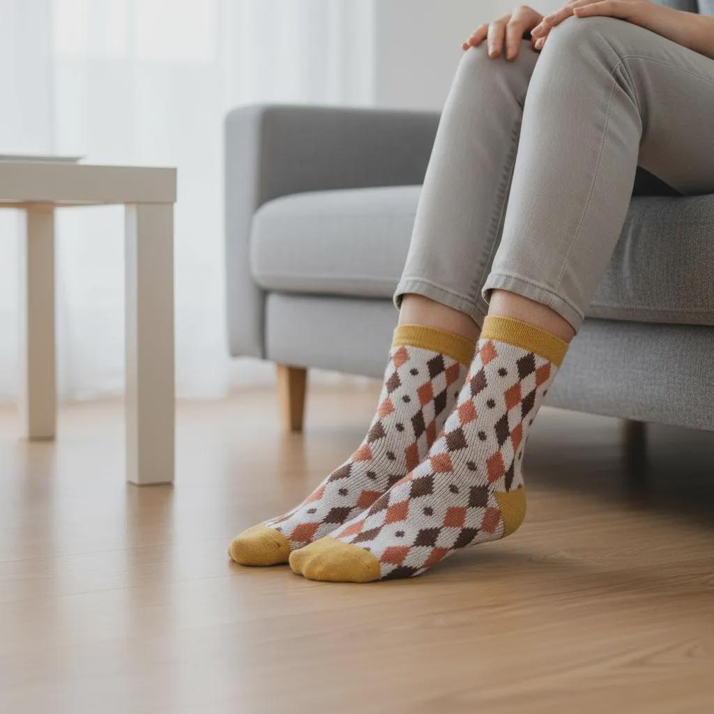 Ladies Dog Paw Pattern Crew Socks: Soft, Breathable Cotton Blend, Odor-Preventing