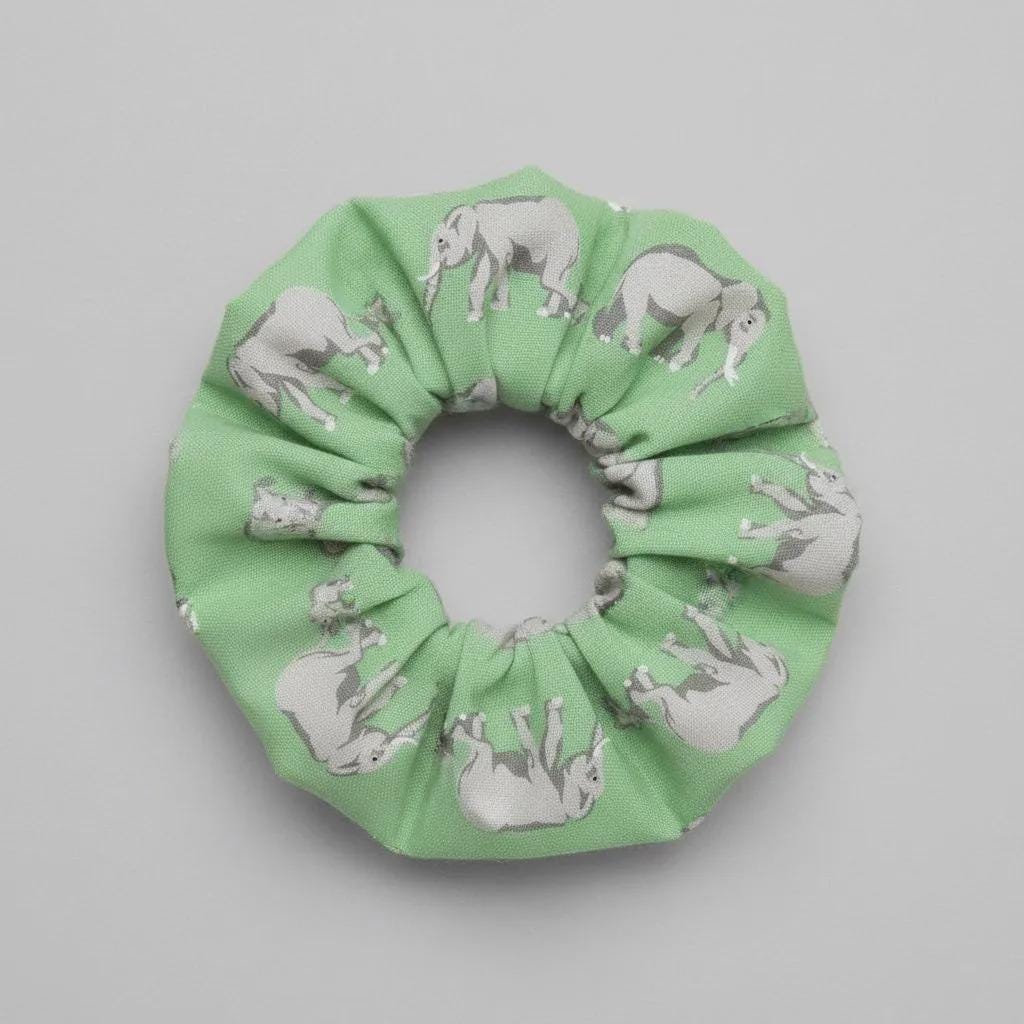 Handmade Farm Pig Sheep Chicken Pattern Scrunchie | Scrunchie Hair Tie | Cotton Polyester Hairband | Animal Pattern Scrunchies