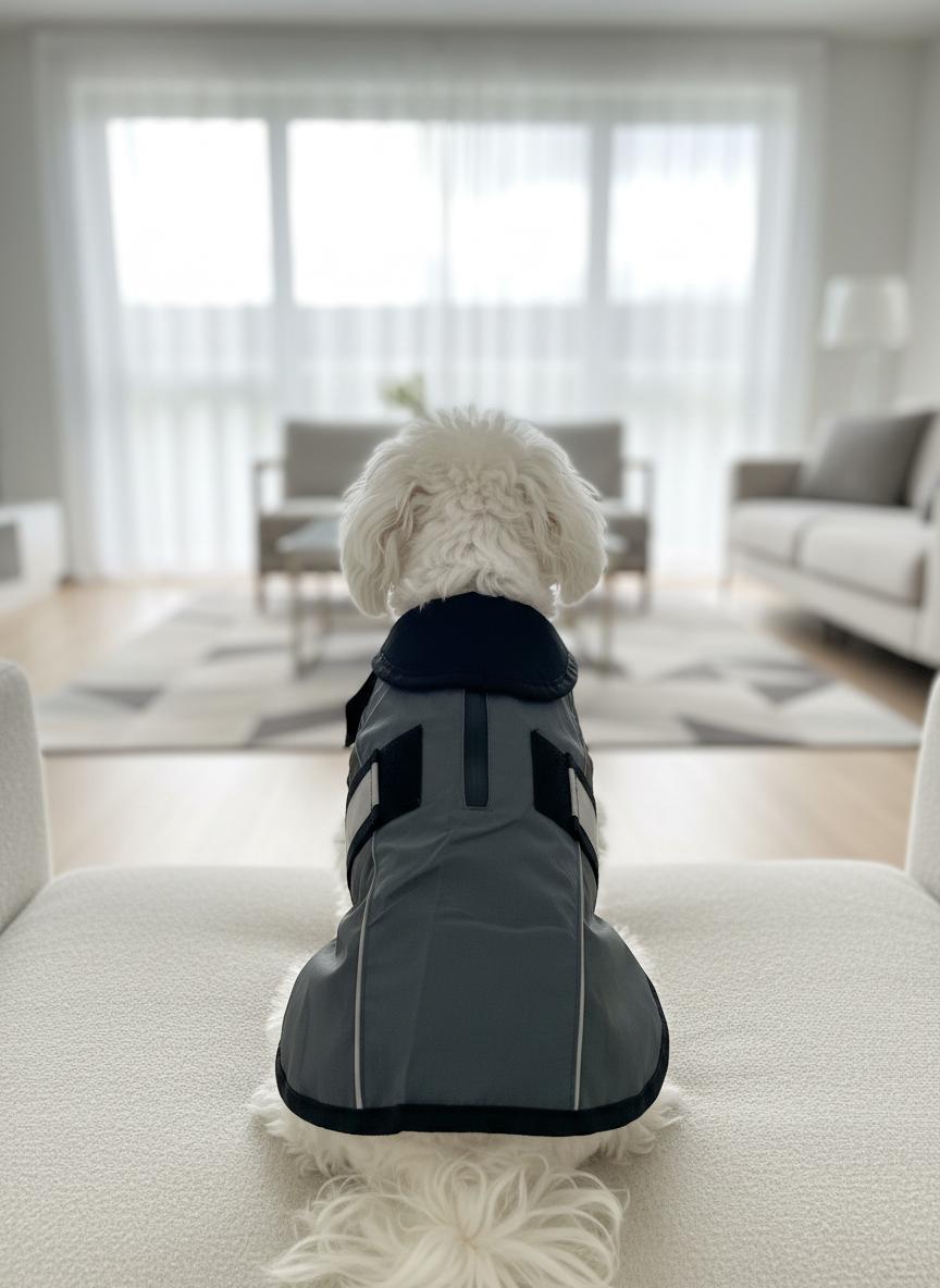 Adventure Bound Waterproof Ripstop Dog Jacket with Harness Access & Reflective Straps Safety Velcro Fastening For Fur Friend