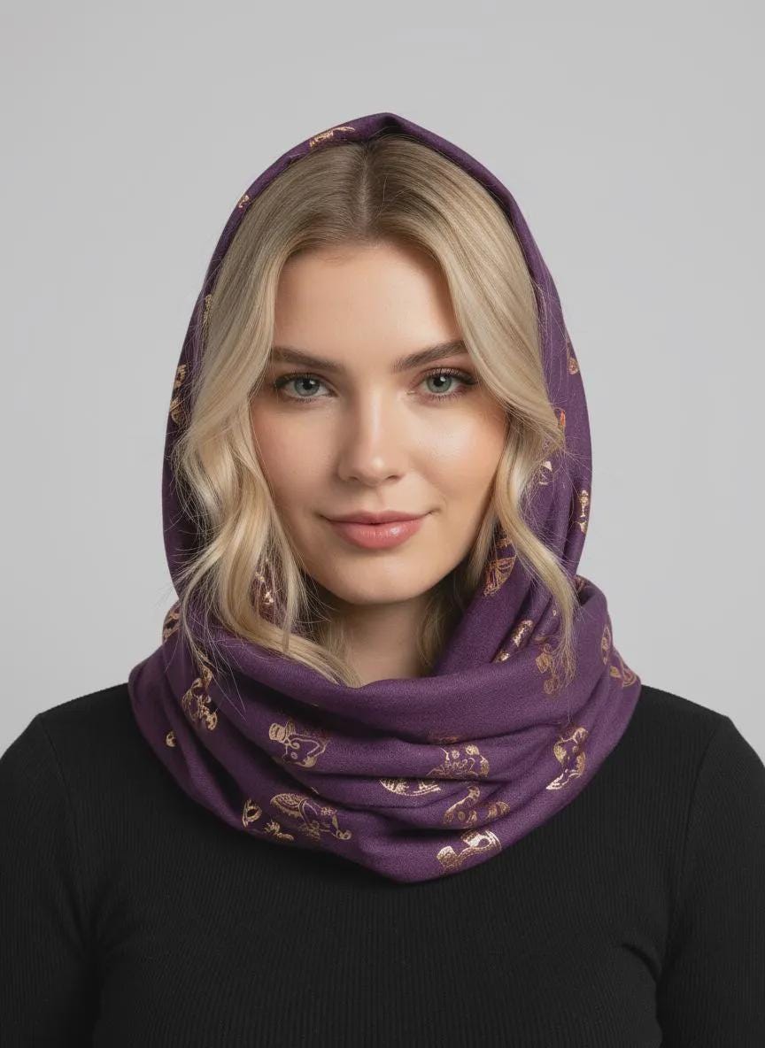 Lightweight Glitter Elephant Snood Infinity Scarf Comes with a gift bag