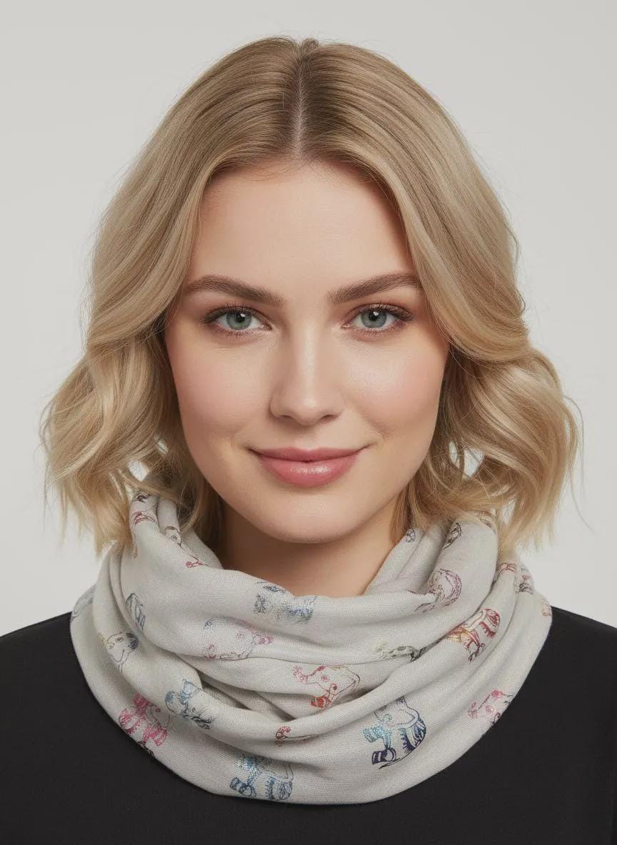 Lightweight Glitter Elephant Snood Infinity Scarf Comes with a gift bag