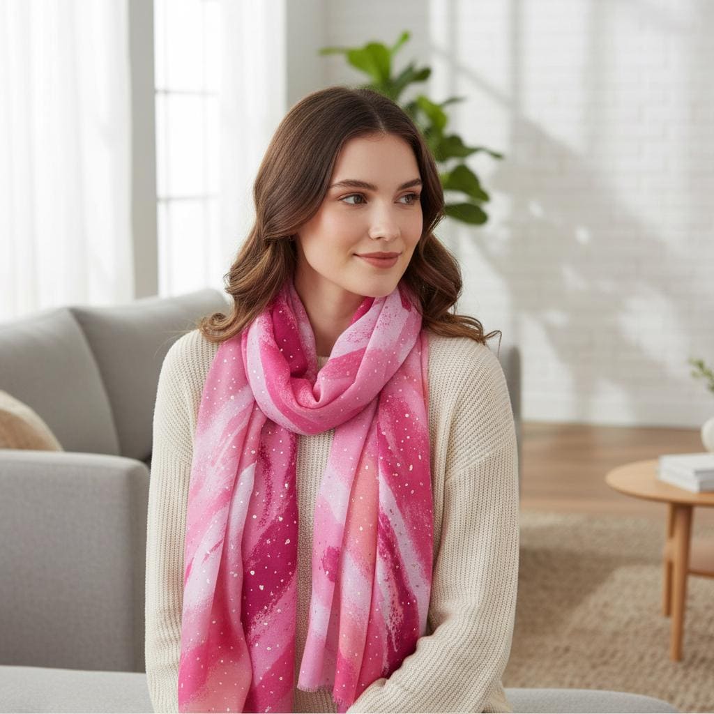 Lightweight Glitter Gradient Colour Very Soft Scarf Comes with a gift bag