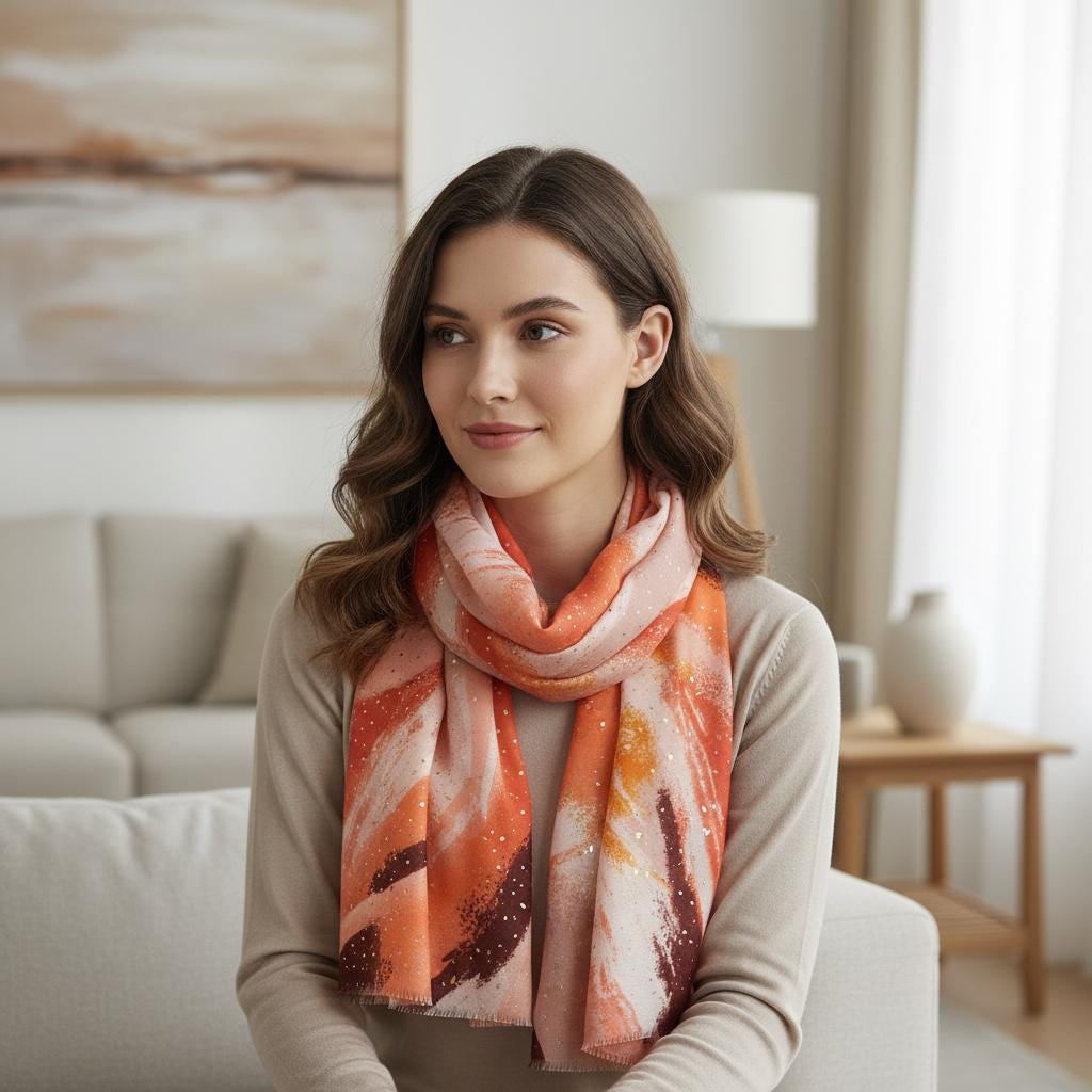 Lightweight Glitter Gradient Colour Very Soft Scarf Comes with a gift bag