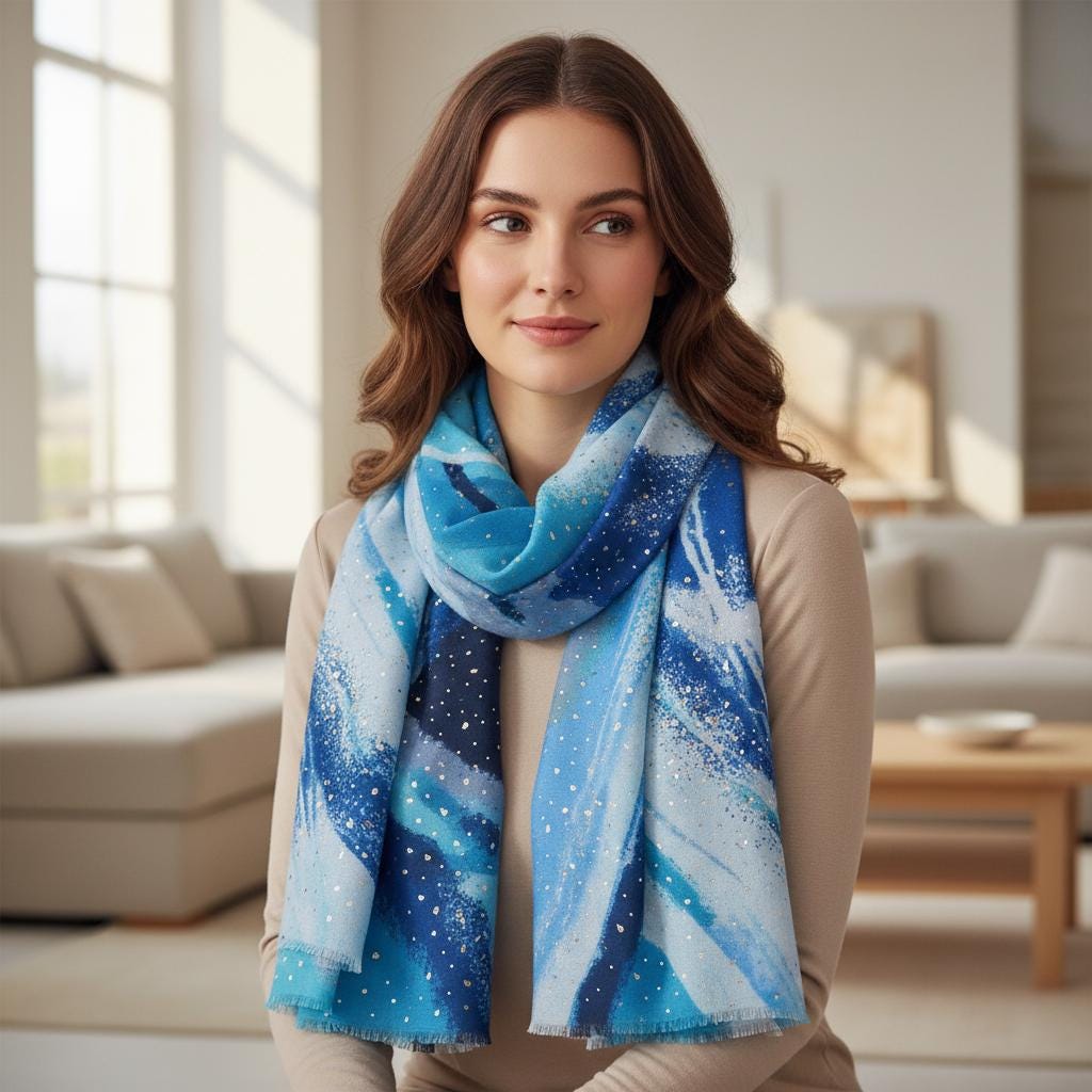 Lightweight Glitter Gradient Colour Very Soft Scarf Comes with a gift bag