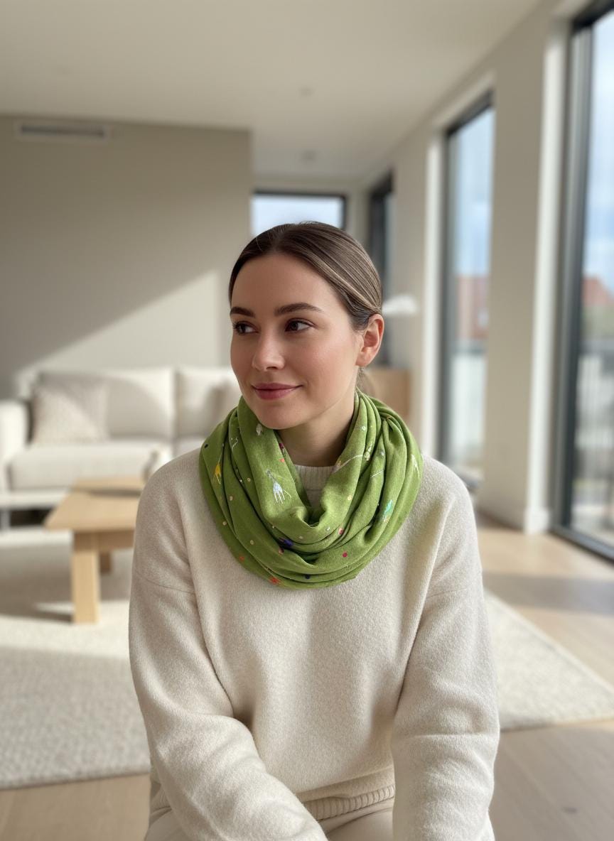 Lightweight Glitter Giraffe Snood Infinity Scarf For Women Comes with a gift bag