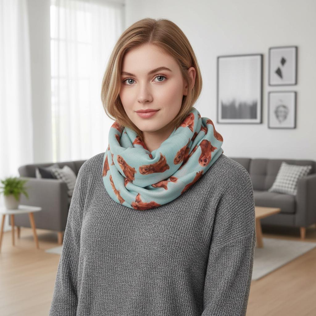 Cocker Spaniel Printed Infinity Scarf Snood For Women Gift for Her Comes with a gift bag