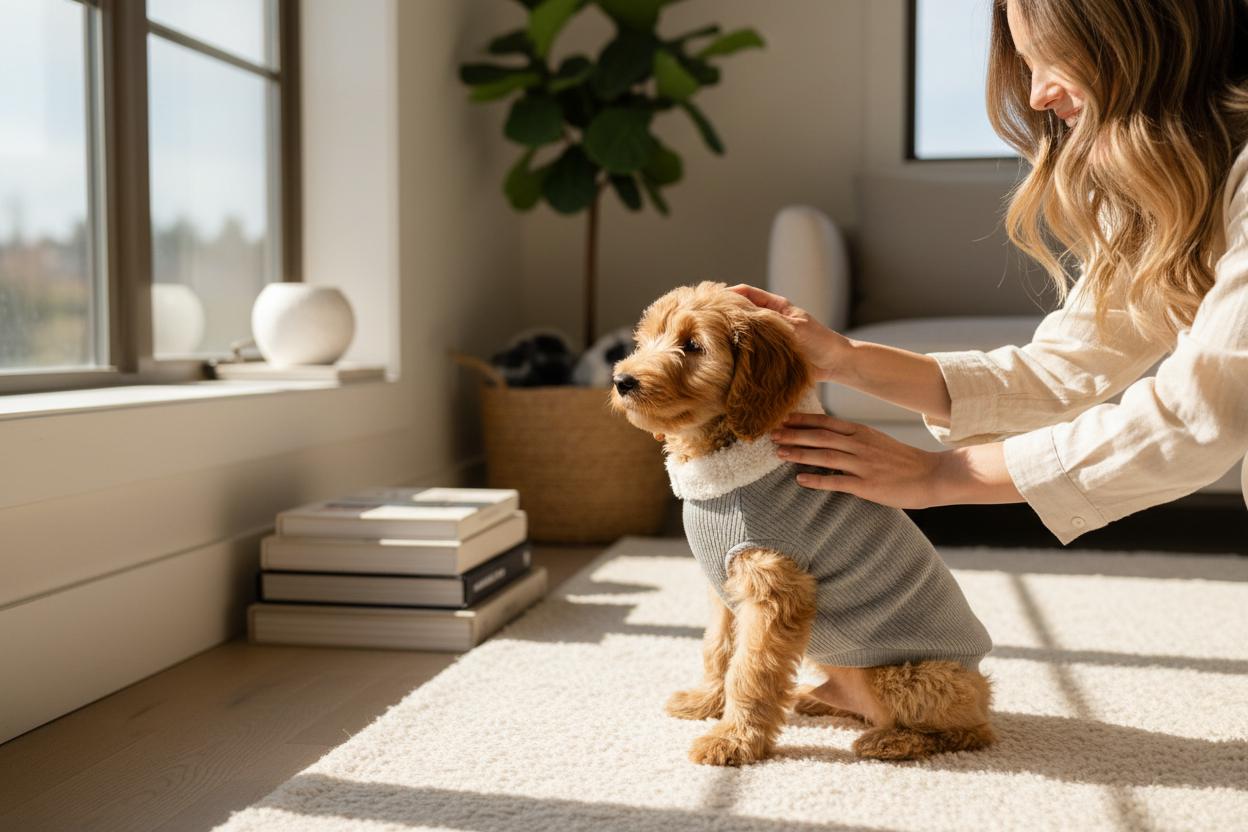 Cosy Fleece Dog Vest, Winter Puppy Coat with Velcro (XS-L Size)
