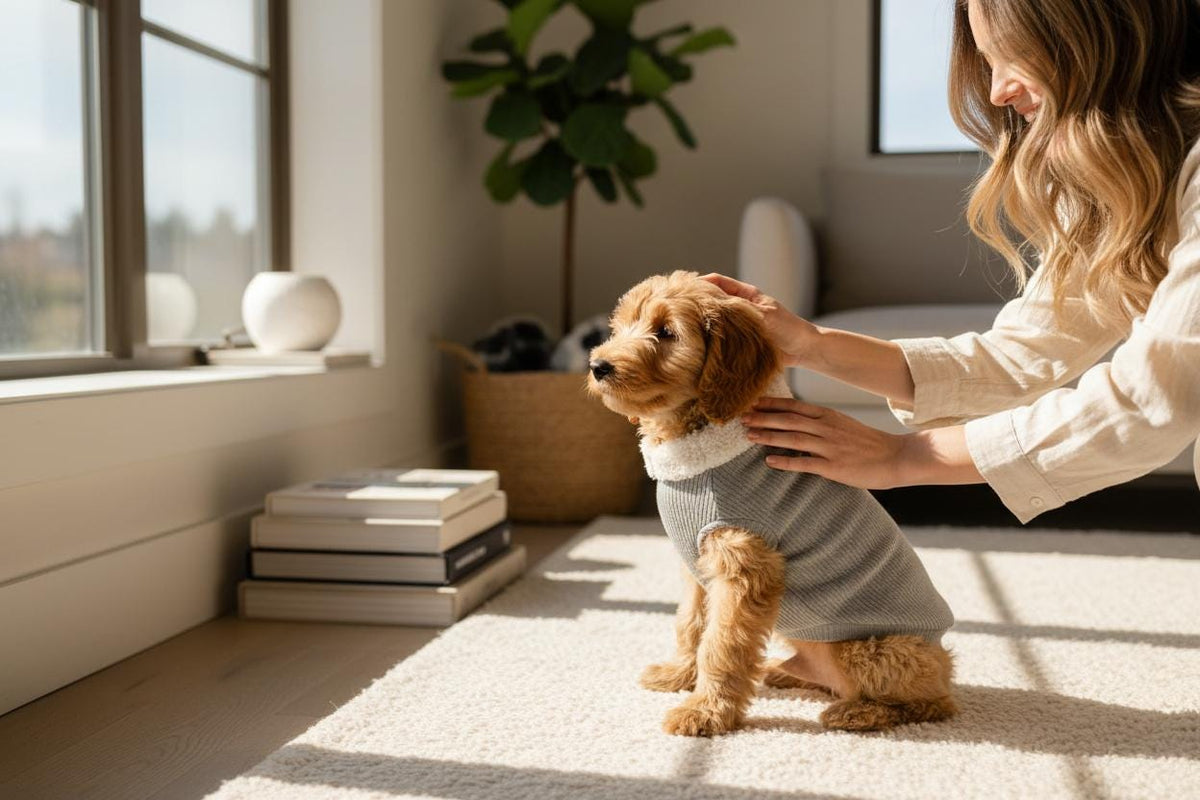 Cosy Fleece Dog Vest, Winter Puppy Coat with Velcro (XS-L Size)
