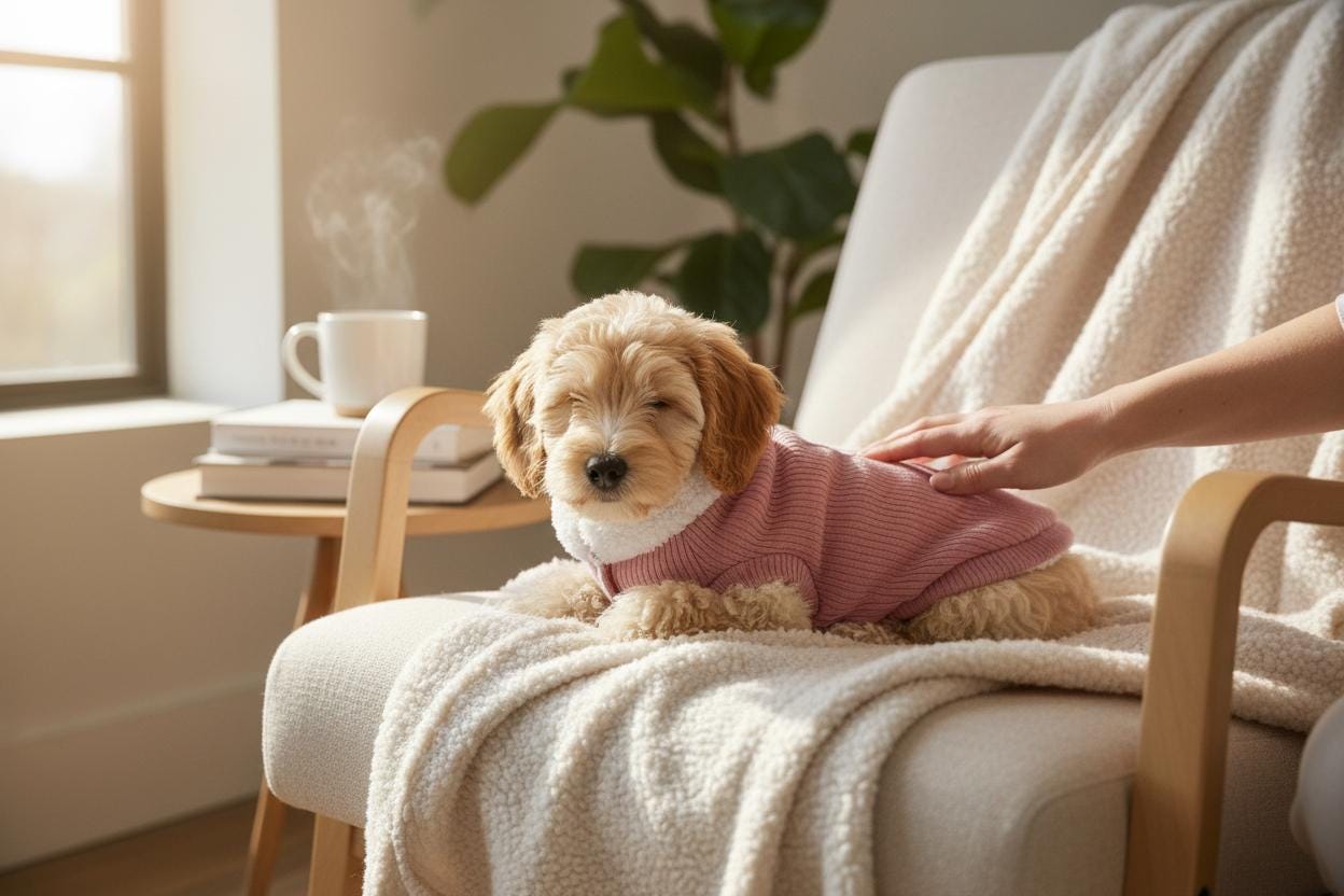 Cosy Fleece Dog Vest, Winter Puppy Coat with Velcro (XS-L Size)