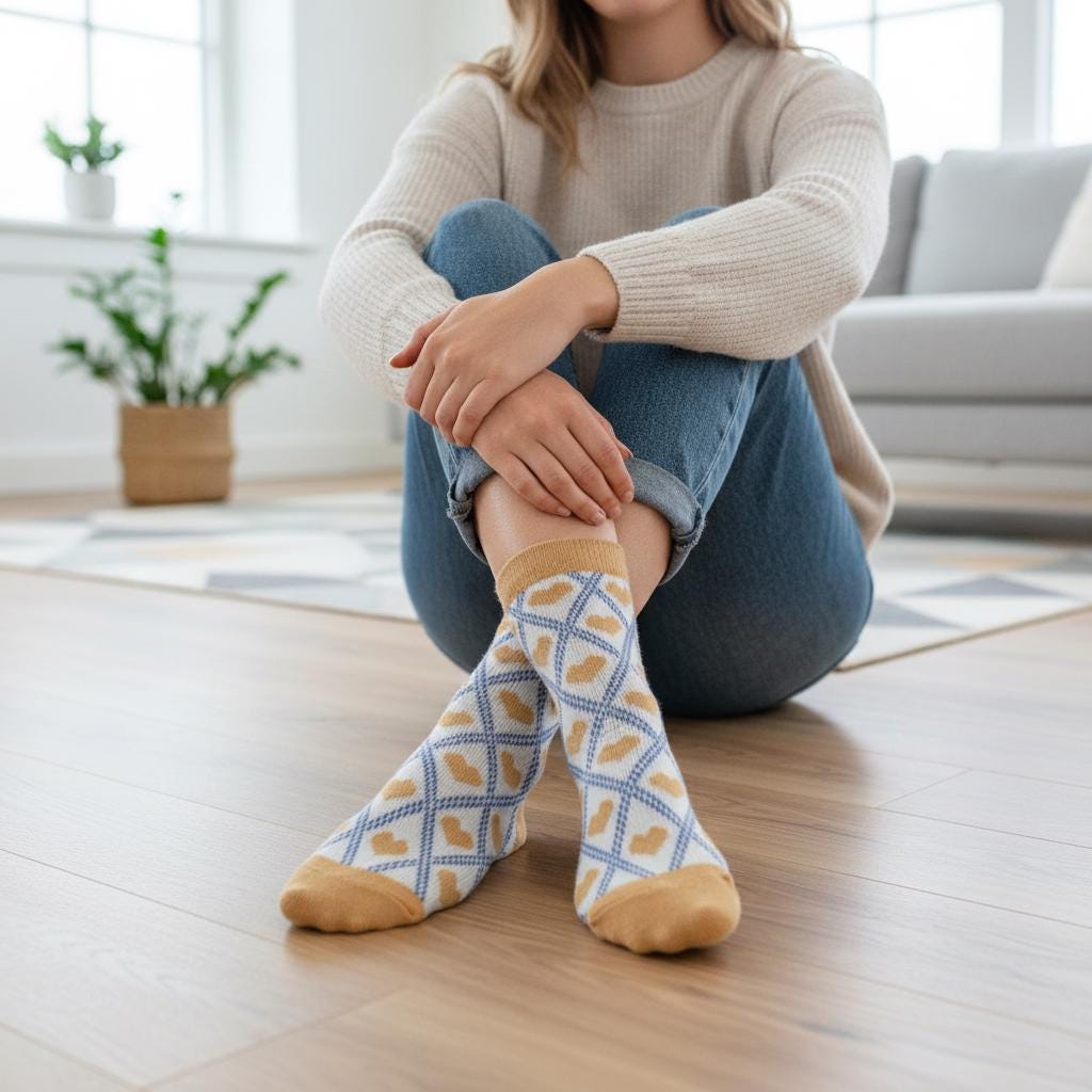 Ladies Soft Comfort love Heart Patter Crew Socks Gift for Her