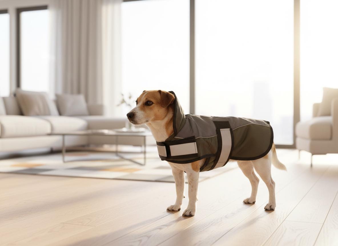 Adventure Bound Waterproof Ripstop Dog Jacket with Harness Access & Reflective Straps Safety Velcro Fastening For Fur Friend