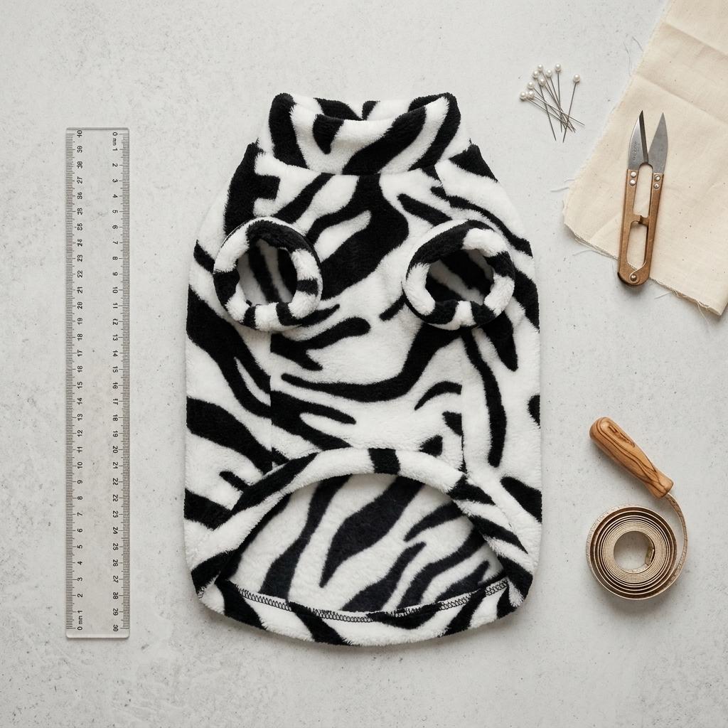 Zebra Print Fleece for Dachshund, Custom Sausage Dog Sweater, Handmade Winter Coat for Small Breed (XXS-2XL )