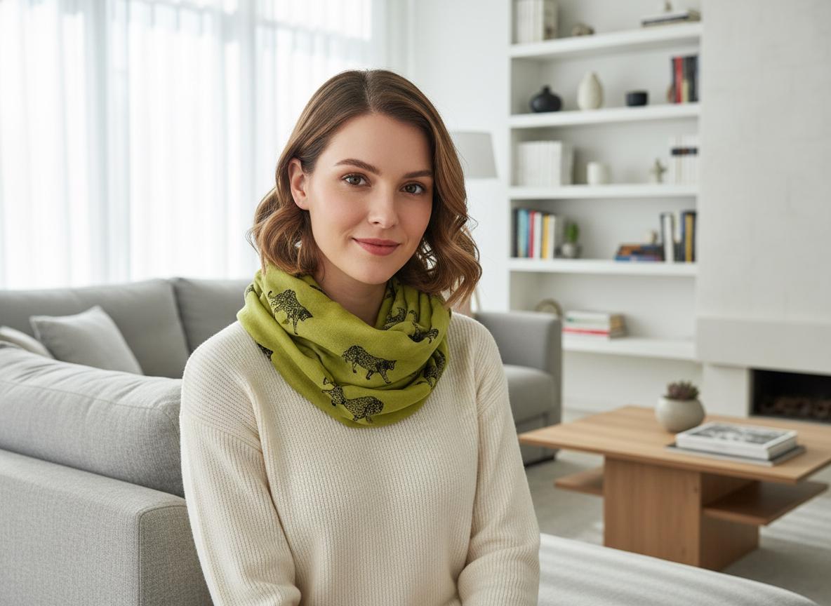 Lightweight Leopard Snood Print Scarf | Effortless Infinity Wrap for Everyday Wear Gift for Her