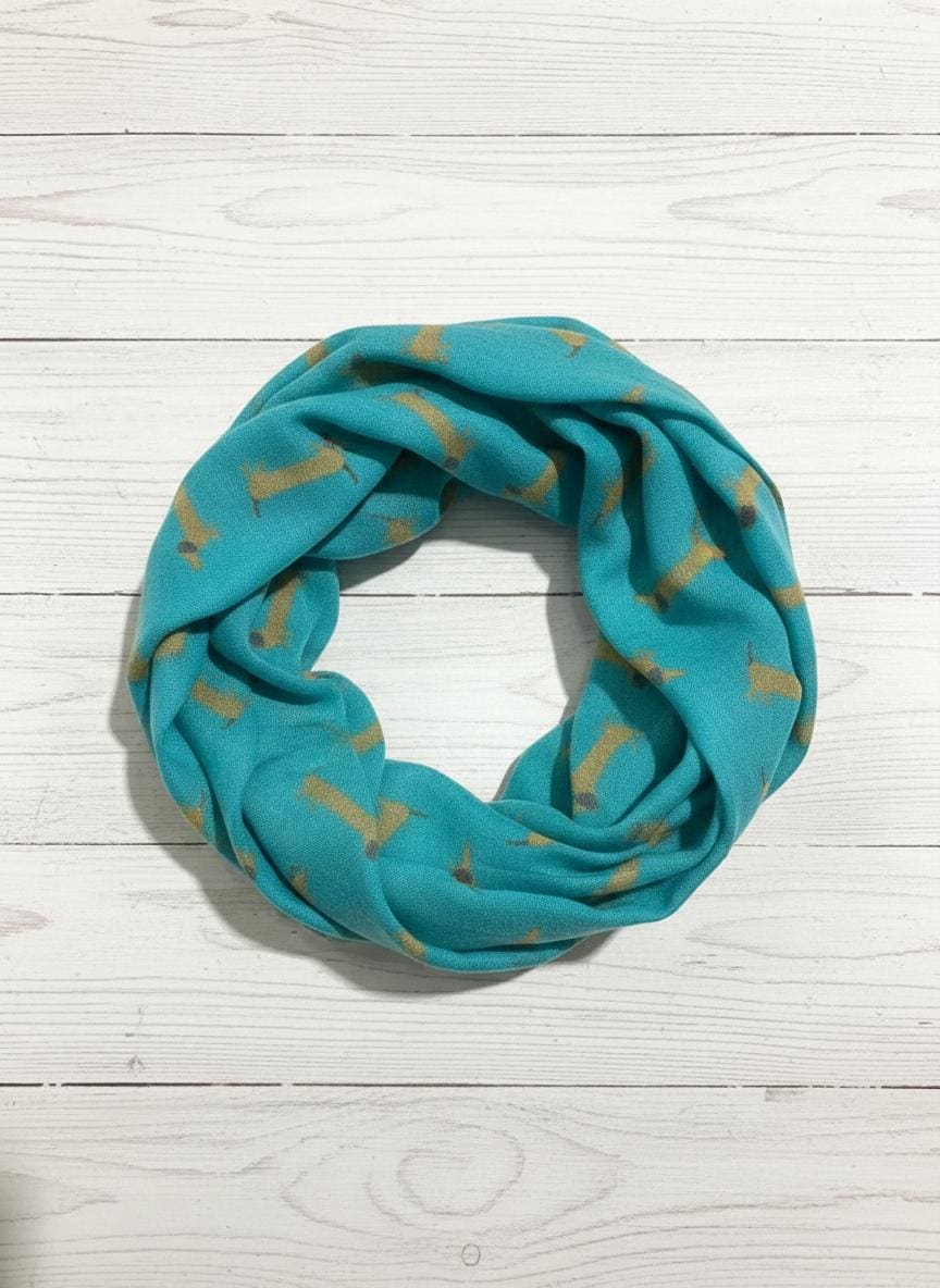 Dachshund Sausage Dog Infinity Scarf | Dachshund Print Light Weight Snood | Dog Lover Gift