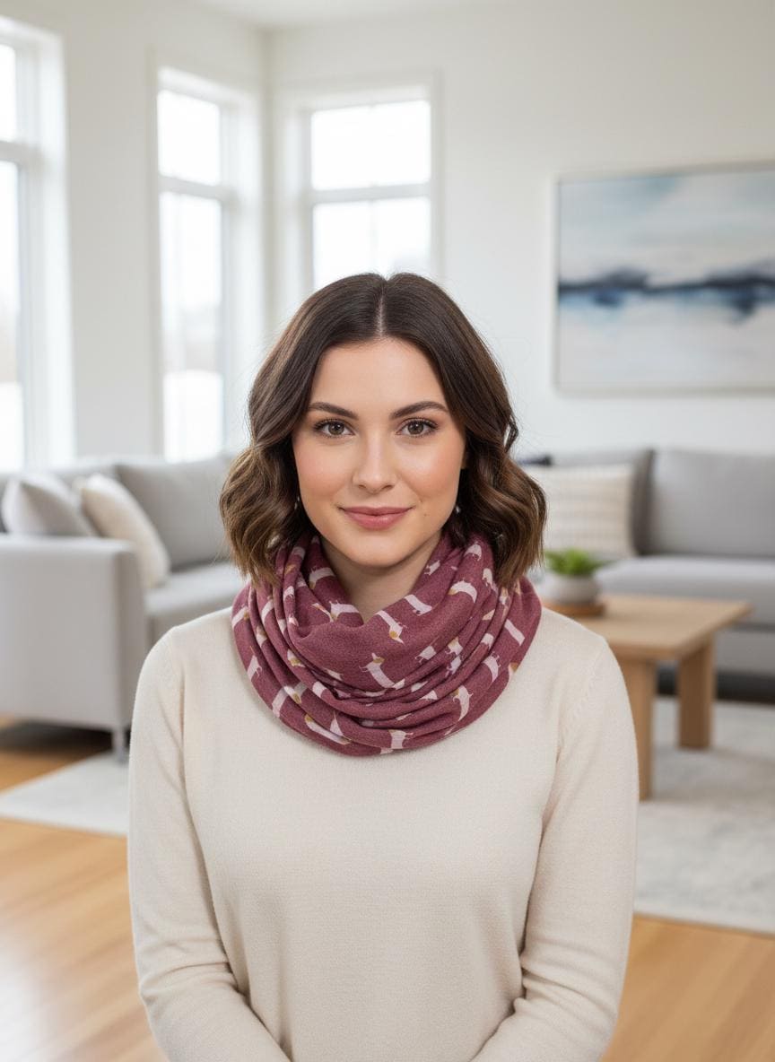 Dachshund Sausage Dog Infinity Scarf | Dachshund Print Light Weight Snood | Dog Lover Gift