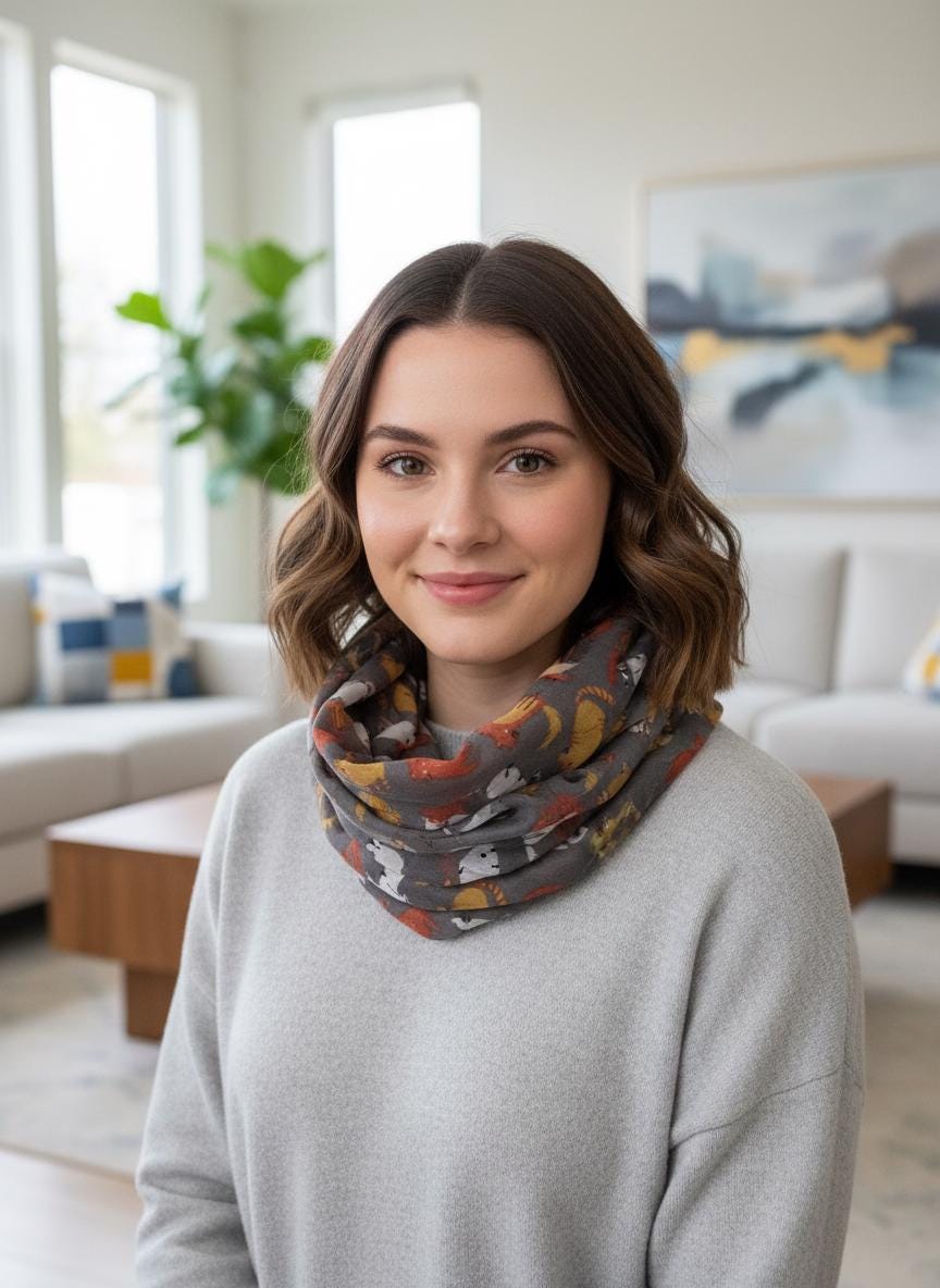 Cat Print Infinity Scarf | Polyester Snood | Available in Multiple Colours | Cute Cat Scarf | Cat Lover Gift
