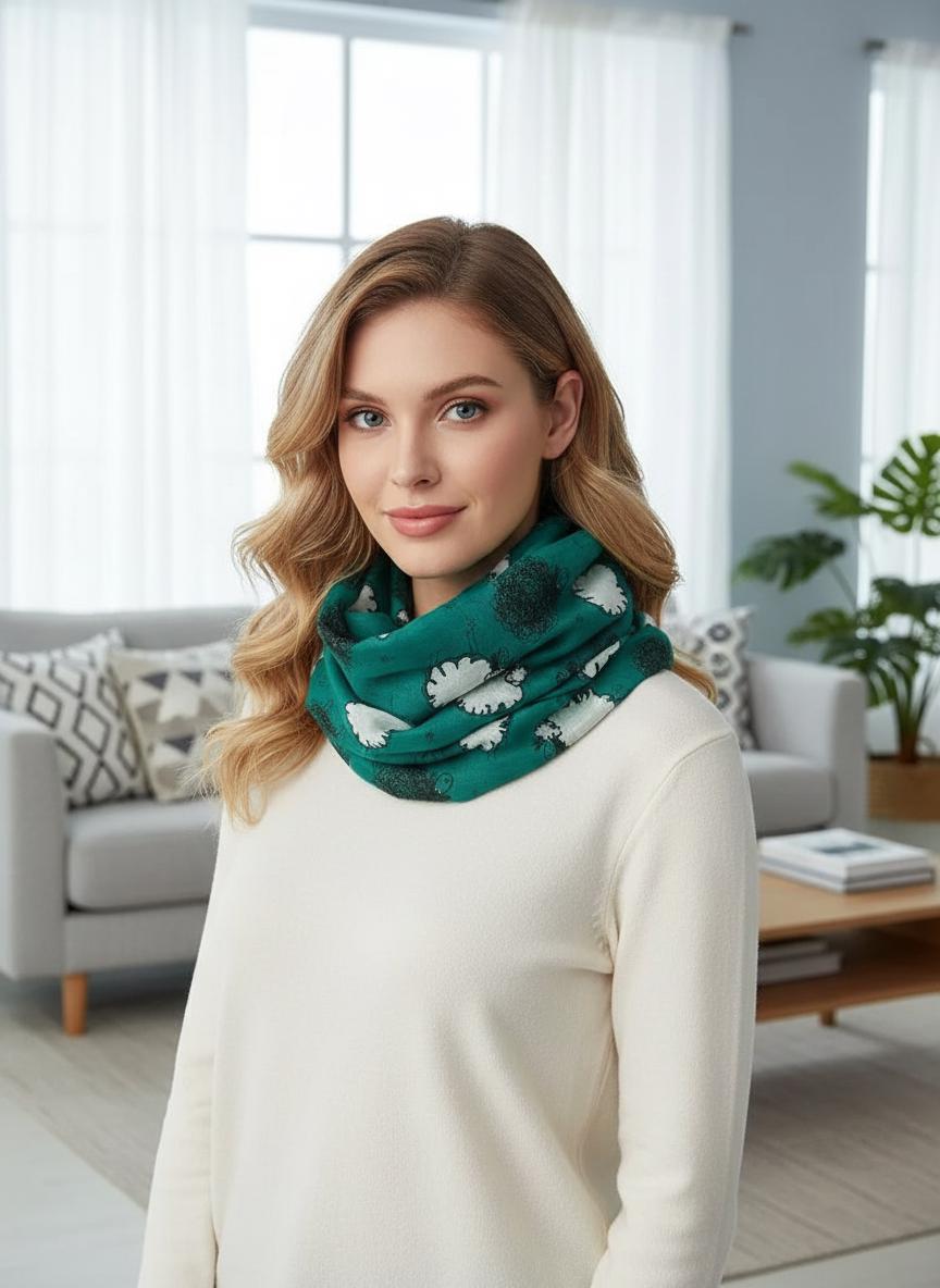 Sheep Print Infinity Scarf | Lightweight Snood | Available in Multiple Colours | Farm Animal Scarf | Sheep Lover Gift