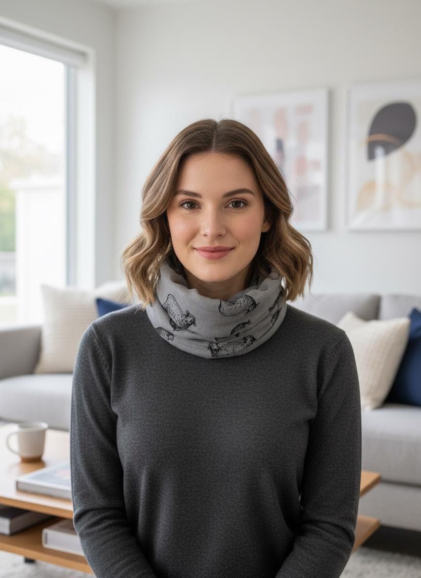 Sheep Print Infinity Scarf Farm Animal Circle Scarf Soft Lightweight Snood for Spring Autumn Winter, Gift for Her