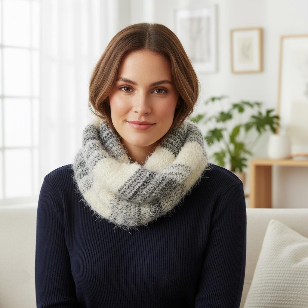 Knitted Infinity Scarf Snood For Winter Includes a free gift wrap Comes with a gift bag