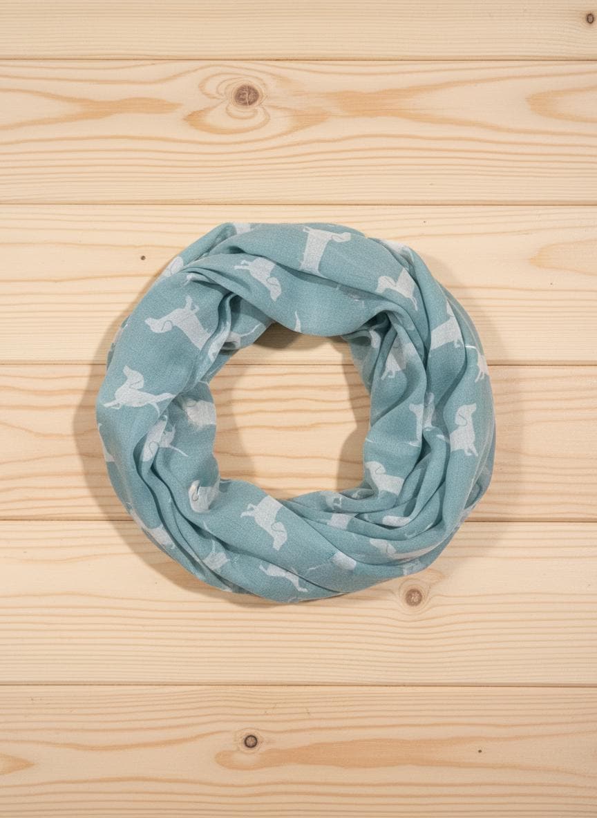 Dachshund Sausage Dog Infinity Scarf | Dachshund Print Light Weight Snood | Dog Lover Gift
