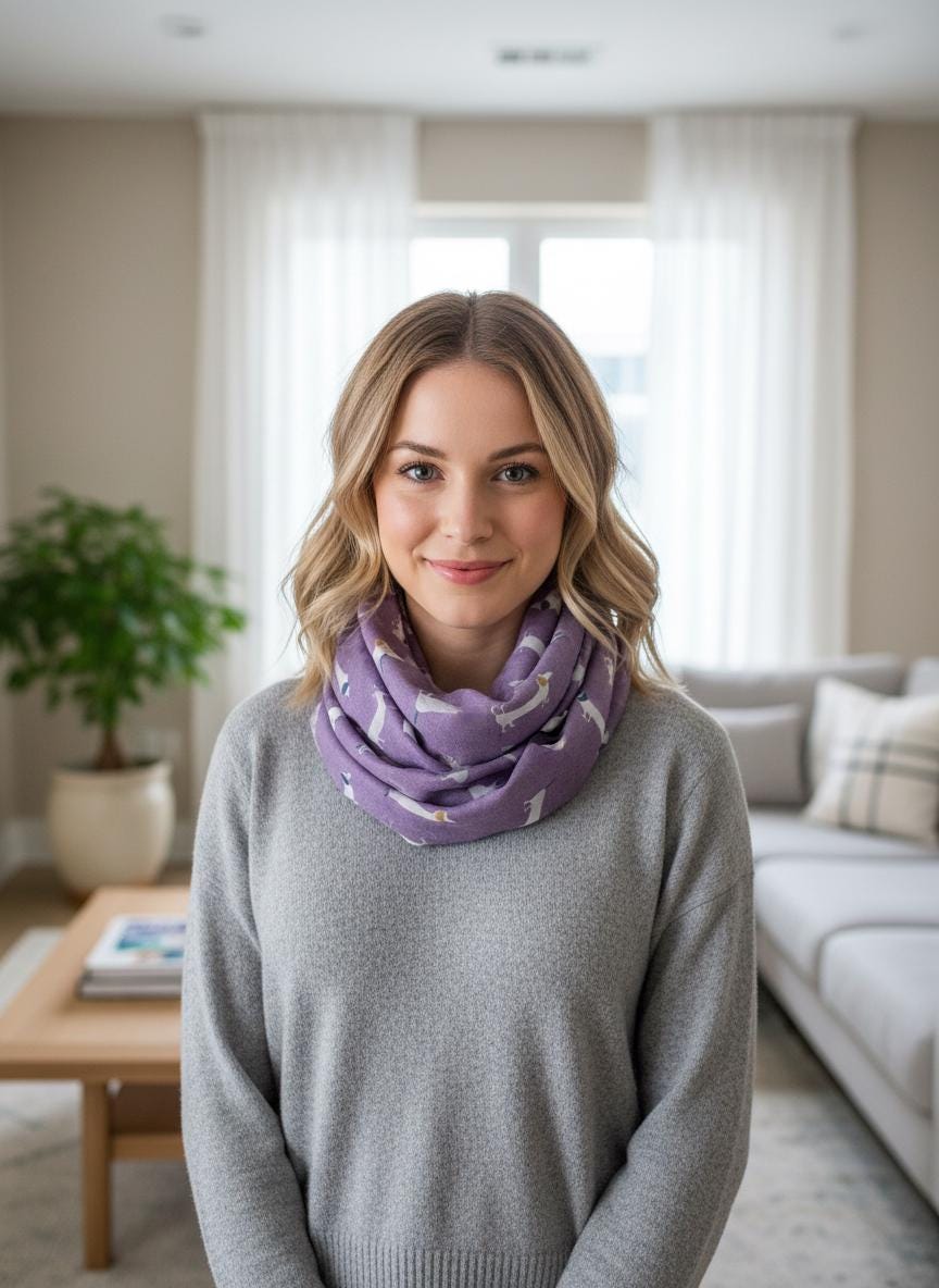 Dachshund Sausage Dog Infinity Scarf | Dachshund Print Light Weight Snood | Dog Lover Gift
