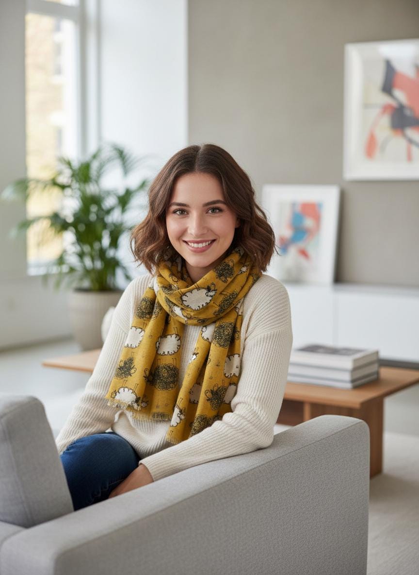 Lightweight Sheep Print Scarf For Sheep Lovers Comes with a gift bag