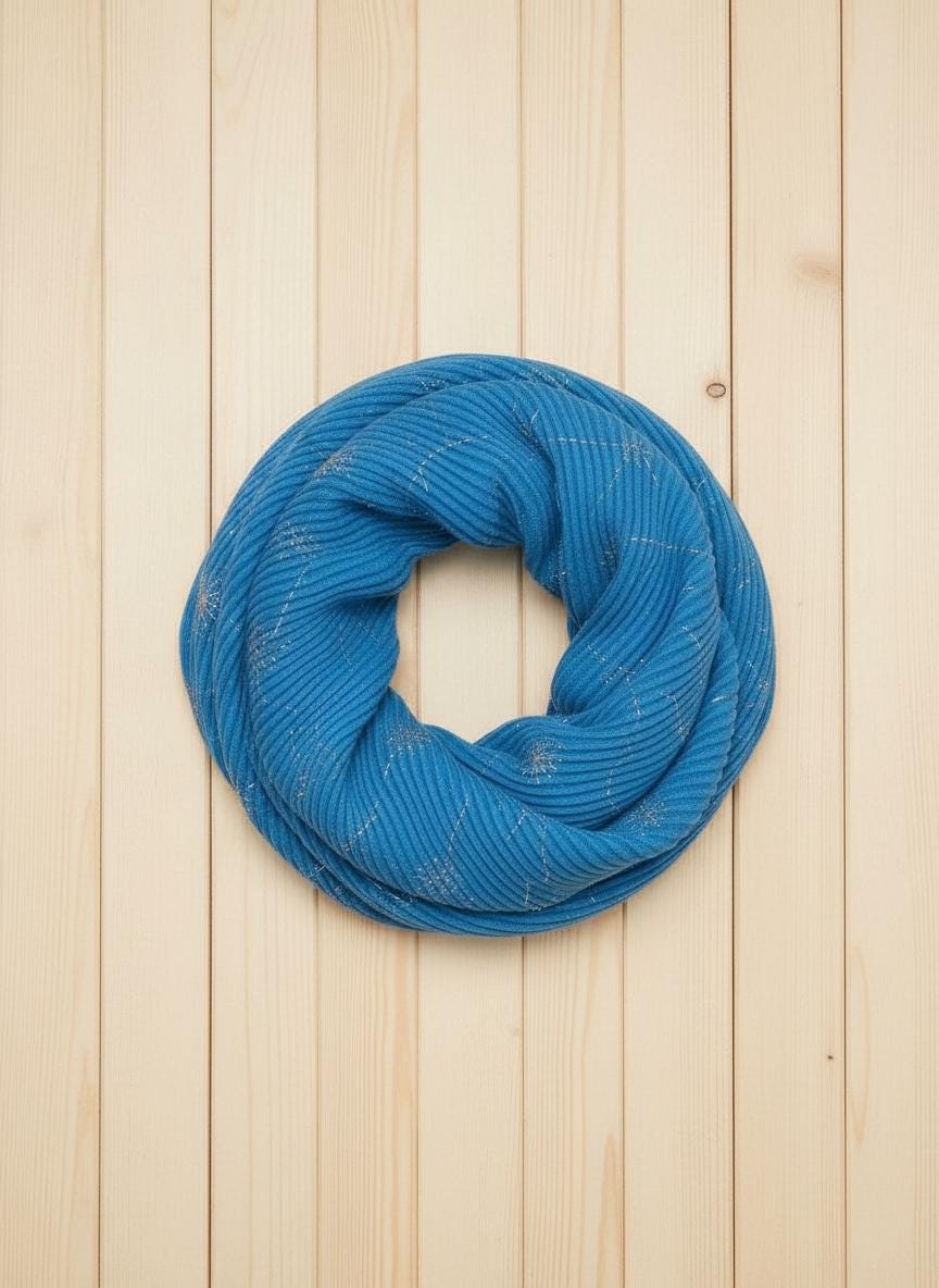 Pleated Glitter Dandelion Snood | Blue Mint or White Loop Scarf Comes with a gift bag