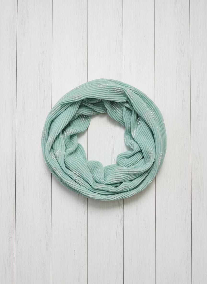 Pleated Glitter Dandelion Snood | Blue Mint or White Loop Scarf Comes with a gift bag