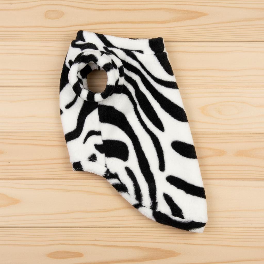 Zebra Print Fleece for Dachshund, Custom Sausage Dog Sweater, Handmade Winter Coat for Small Breed (XXS-2XL )