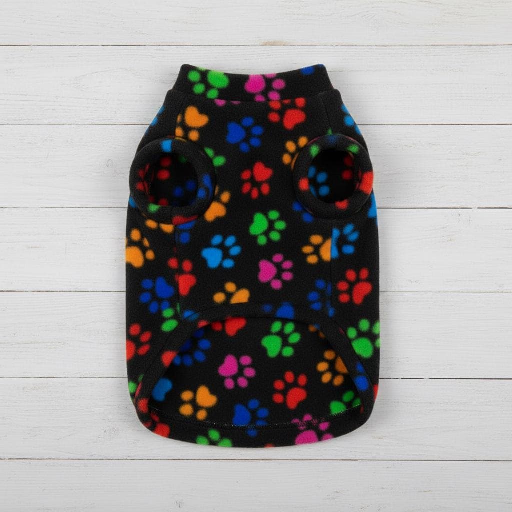 Sausage Dog Fleece Sweater | Dachshund Paw Print Jumper | Warm Dog Coat | Soft Winter Pet Clothing | Small Dog Pullover