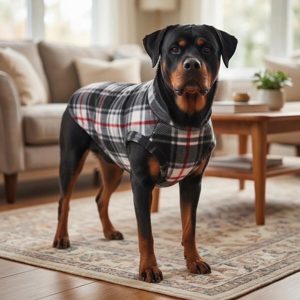 Plaid Fleece Dog Coat | Soft Warm Pet Sweater Vest | Cozy Puppy Jacket