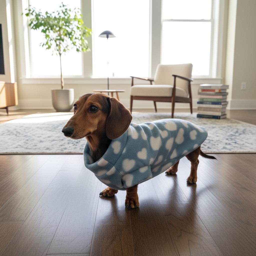 Sausage Dog Fleece Sweater | Dachshund Jumper | Warm Dog Coat | Soft Winter Pet Clothing | Small Dog Pullover