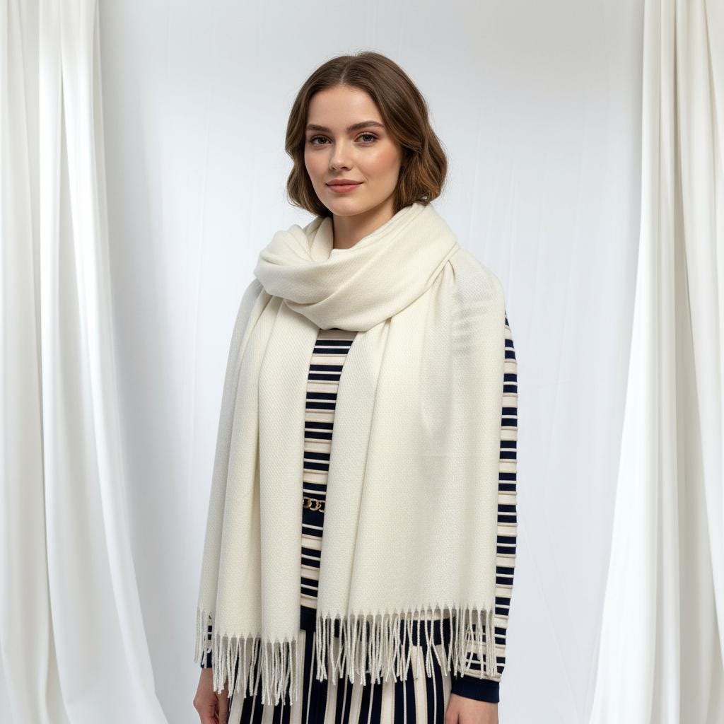 Personalised Embroidered Scarf Wrap Pashmina, Gifts For Her, Teacher Gifts Comes with a gift bag