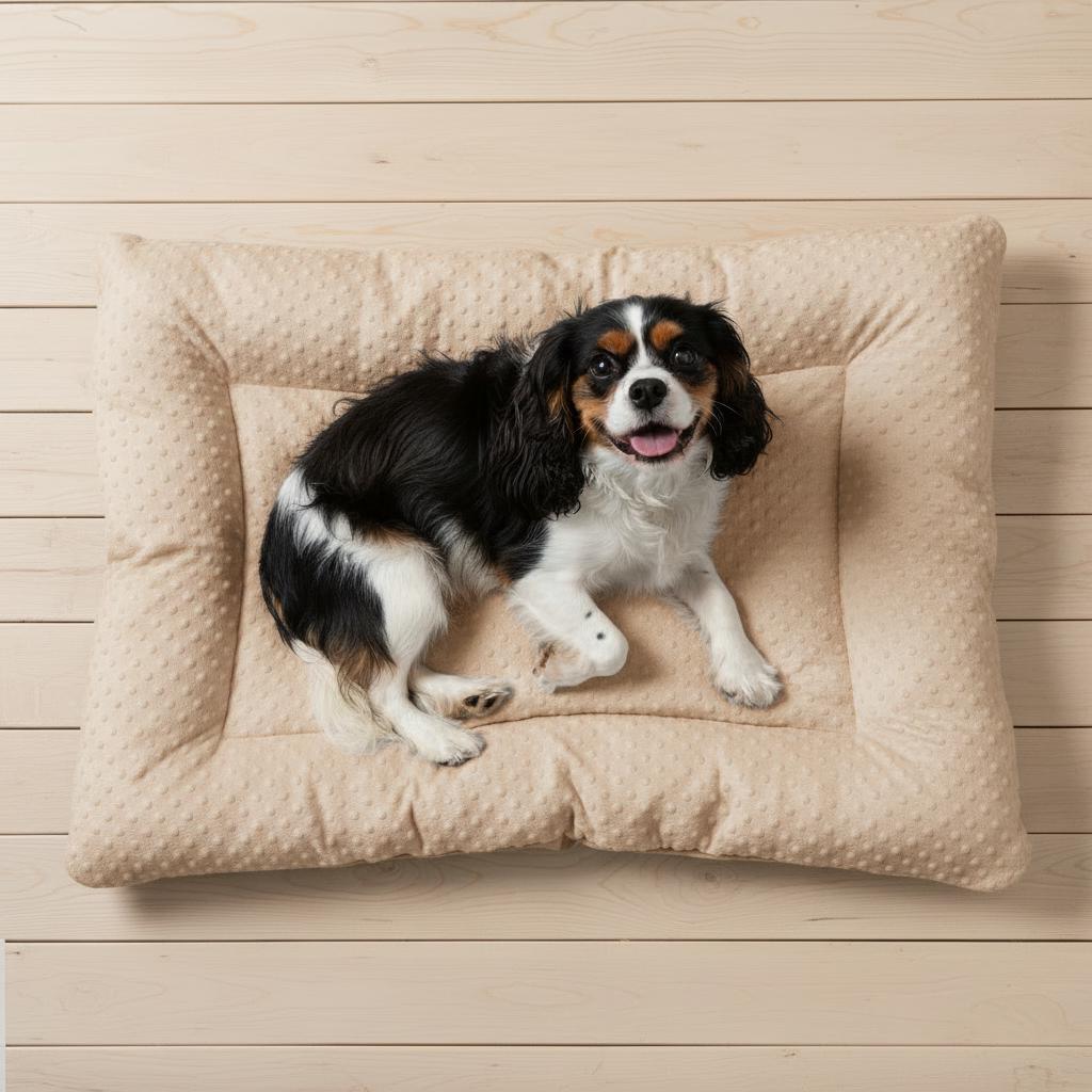 Handmade Double-Sided Pink Dog Bed Cushion | Reversible Soft Plush Pet Mat | 100% Virgin Hollow Fibre Filled Cosy Dog Bed