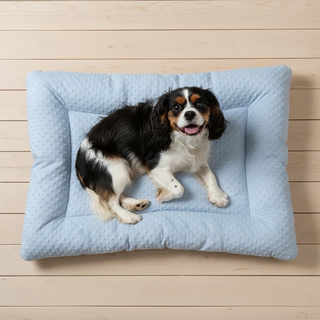 Handmade Double-Sided Pink Dog Bed Cushion | Reversible Soft Plush Pet Mat | 100% Virgin Hollow Fibre Filled Cosy Dog Bed