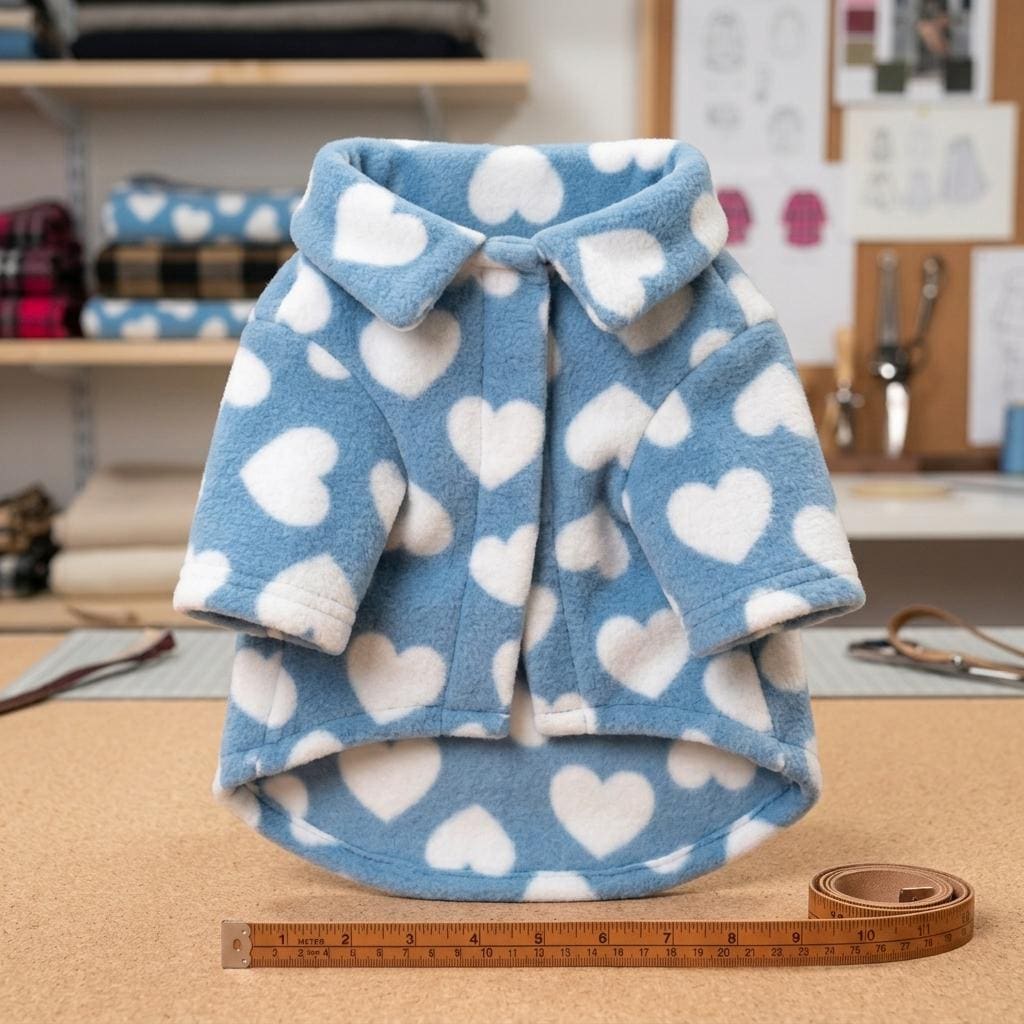 Pink Plaid Dog Coat | Fleece Flannel Shirt Jacket for Small Dogs | Frenchie Pug Chihuahua Winter Coat | Cozy Pet Outerwear