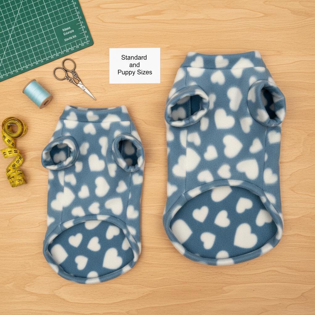 Cozy Fleece Dog Jumper | Soft Polka Dot & Heart Print Pet Jumper | Warm Winter Dog Sweater