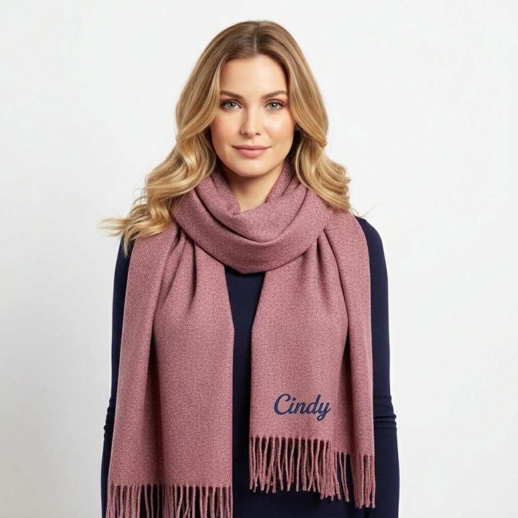 Personalised Embroidered Scarf Wrap Pashmina, Gifts For Her, Teacher Gifts Comes with a gift bag