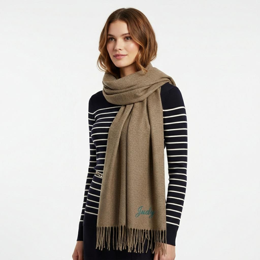 Personalised Embroidered Scarf Wrap Pashmina, Gifts For Her, Teacher Gifts Comes with a gift bag