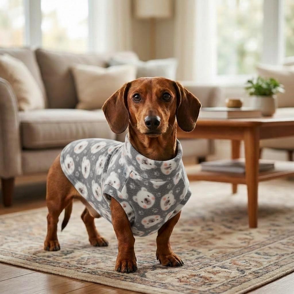 Bear Fleece Dog Jumper Sweater for Dachshunds & Small Dogs Pet Pullover | Sausage Dog Clothes