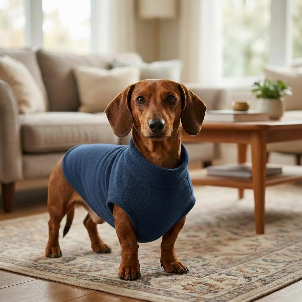 Sausage Dog Fleece Sweater | Dachshund Jumper | Warm Dog Coat | Soft Winter Pet Clothing | Small Dog Pullover