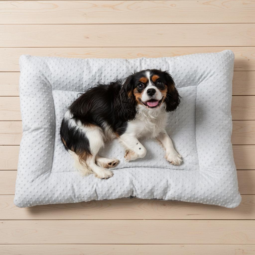 Handmade Double-Sided Pink Dog Bed Cushion | Reversible Soft Plush Pet Mat | 100% Virgin Hollow Fibre Filled Cosy Dog Bed
