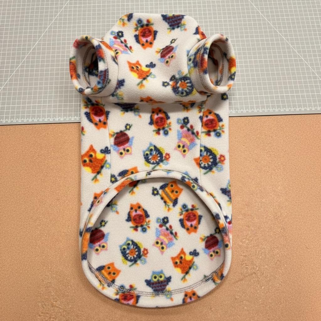 Cozy Fleece Dog Jumper Owl Print Pet Jumper | Warm Winter Dog Sweater