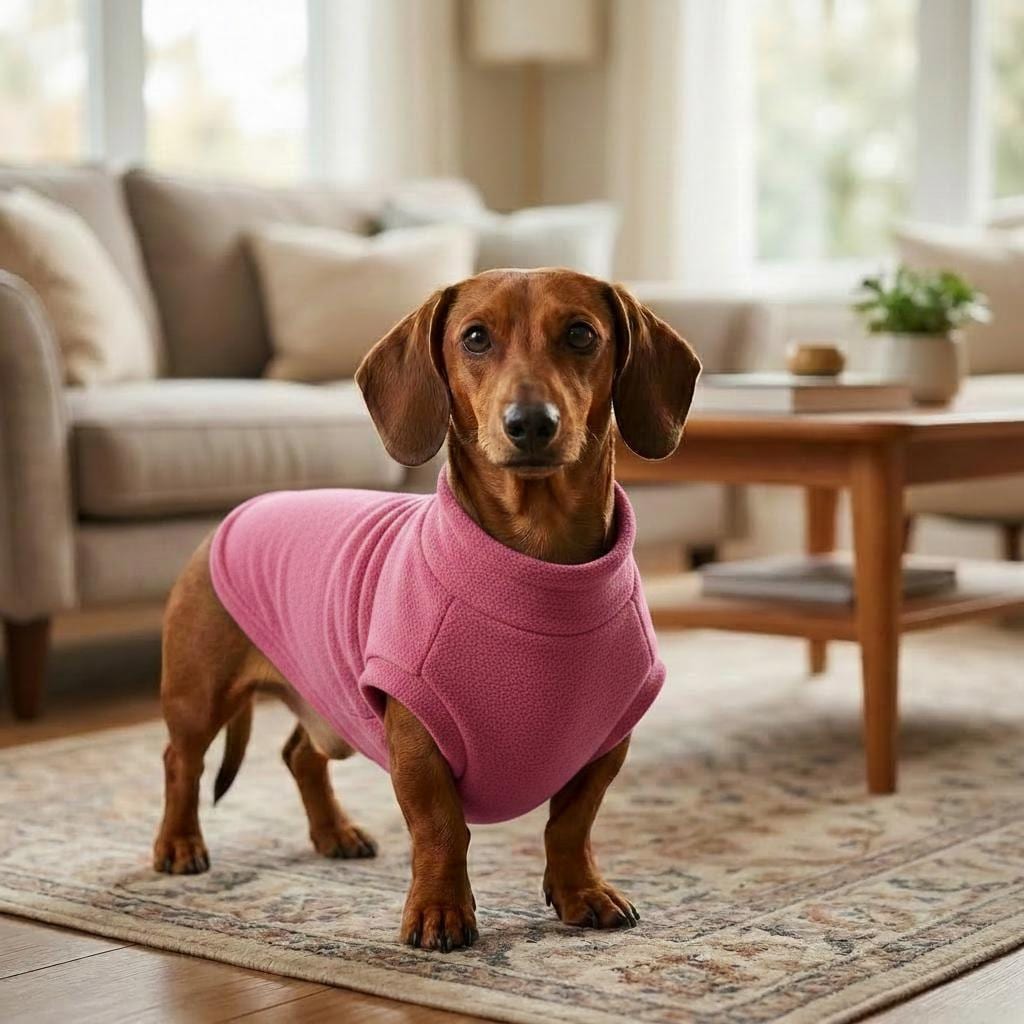 Sausage Dog Fleece Sweater | Dachshund Jumper | Warm Dog Coat | Soft Winter Pet Clothing | Small Dog Pullover