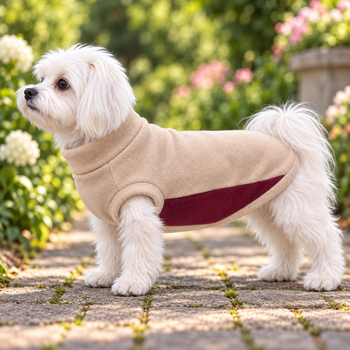 Two Tone Fleece Dog Jumper, Colour Block Dog Sweater, Warm Polar Fleece Dog Coat, Cosy Winter Dog Clothing, Handmade Dog Jumper