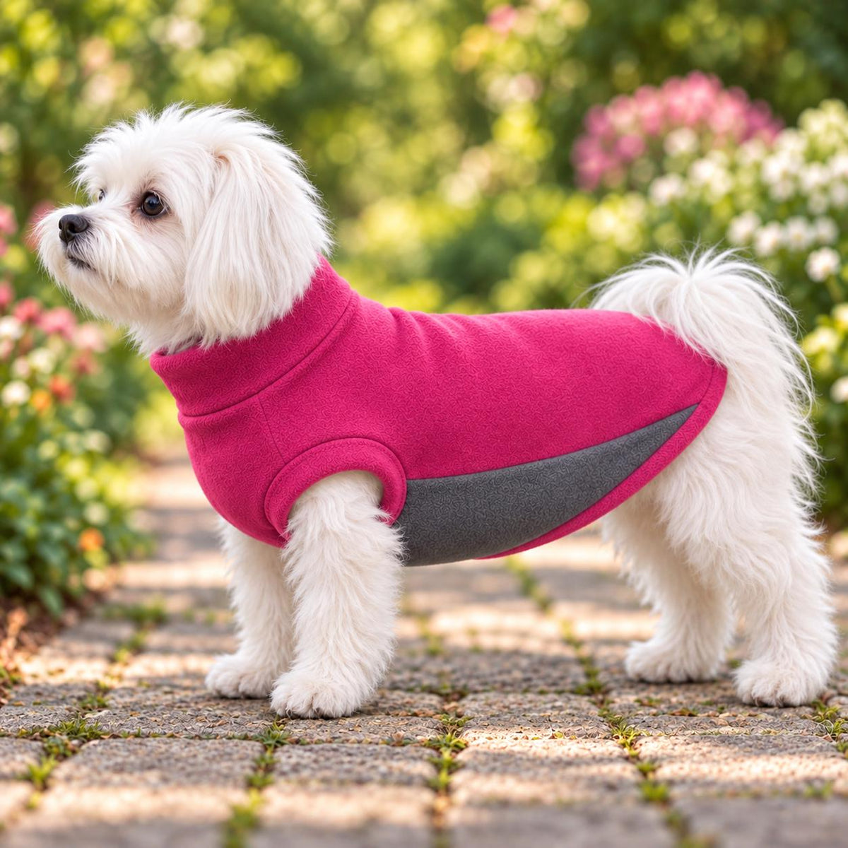 Two Tone Fleece Dog Jumper, Colour Block Dog Sweater, Warm Polar Fleece Dog Coat, Cosy Winter Dog Clothing, Handmade Dog Jumper